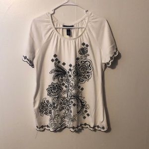 Karen Scott white and black tunic